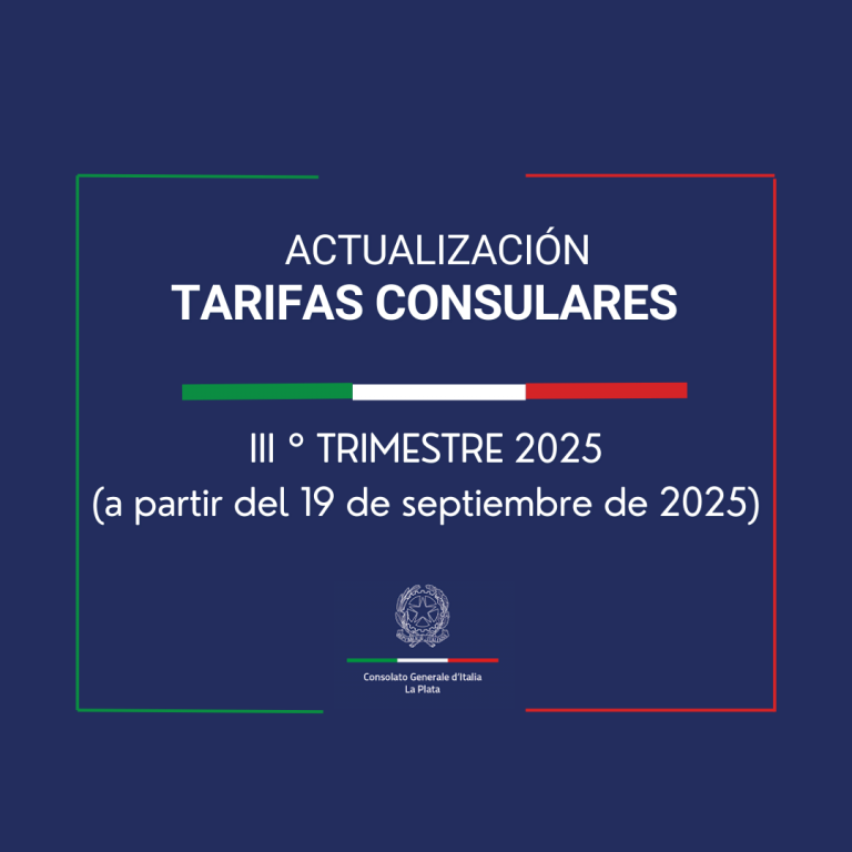 TARIFFE CONSOLARI SPA 19 SET 2025